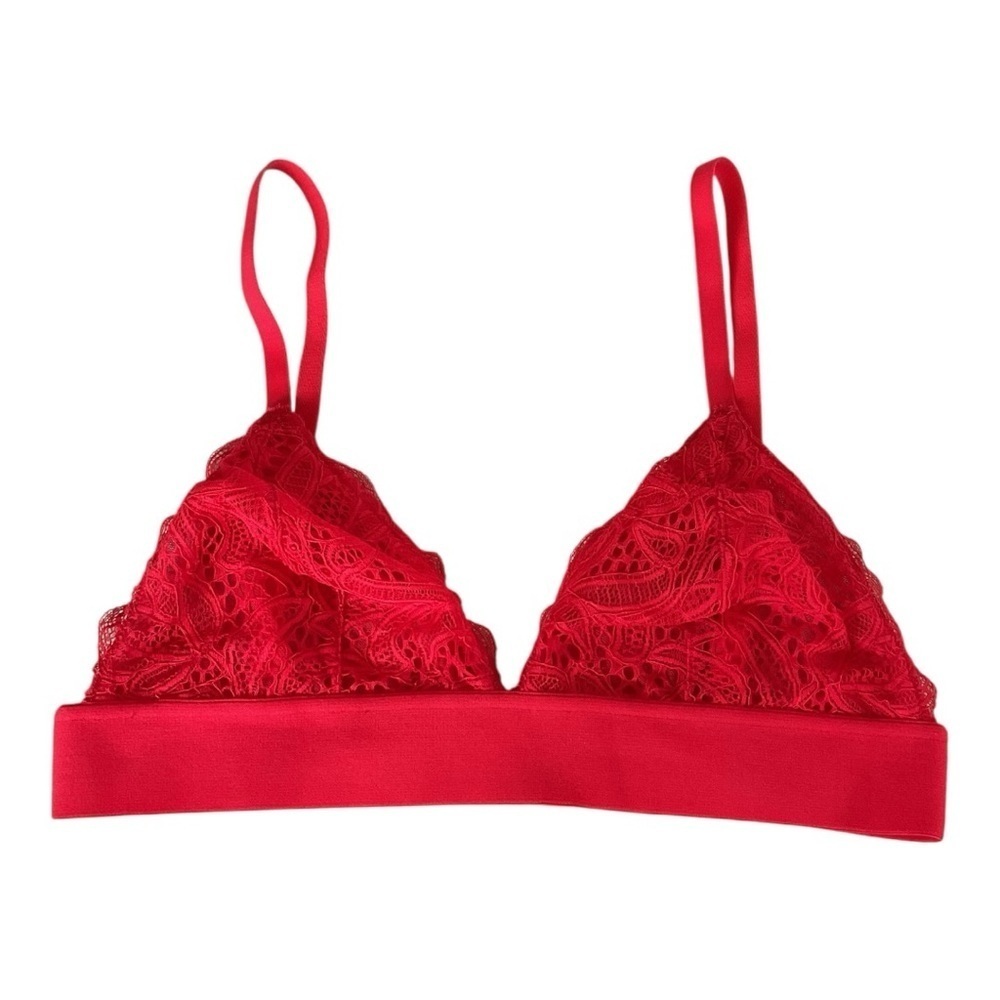 Lively Red Lace Bralette – Size L